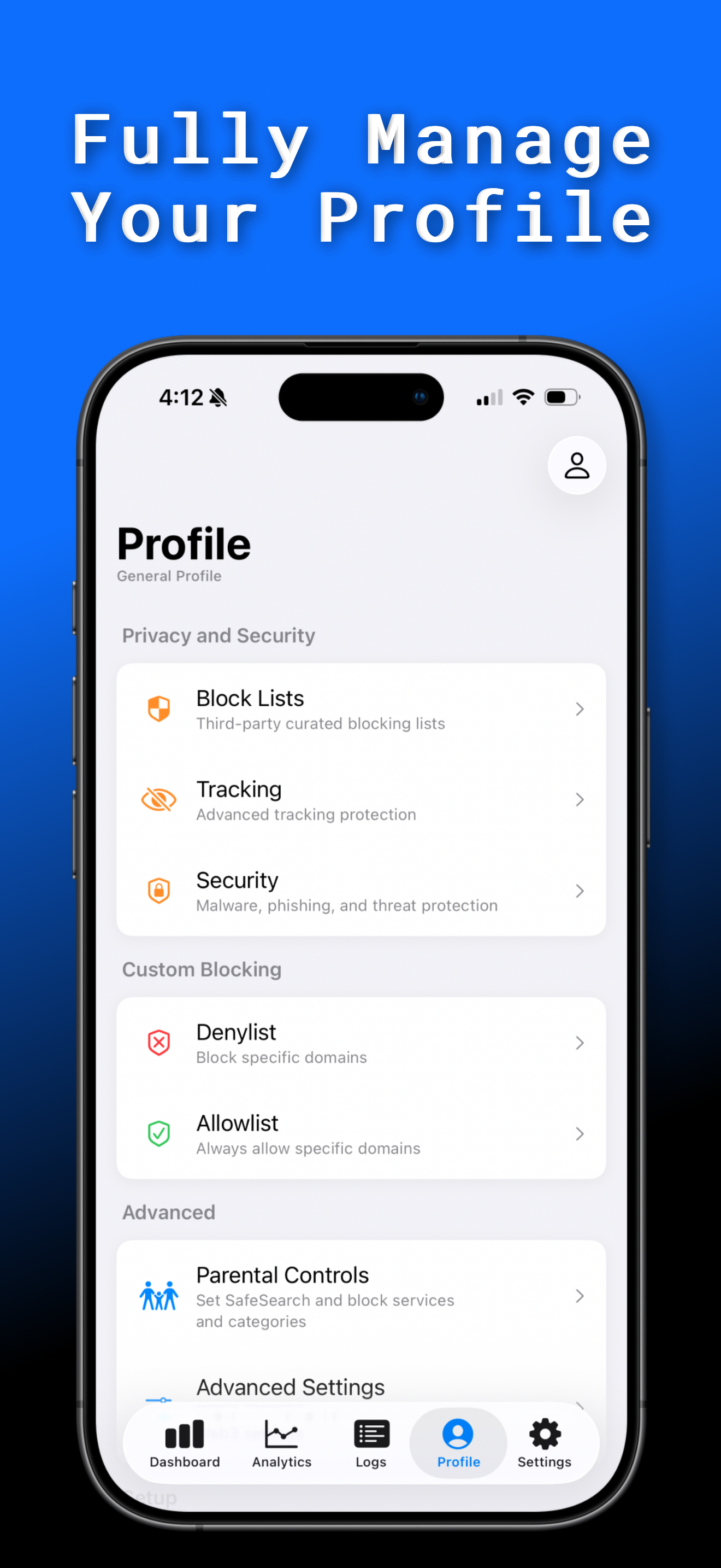 PetDNS profile settings overview